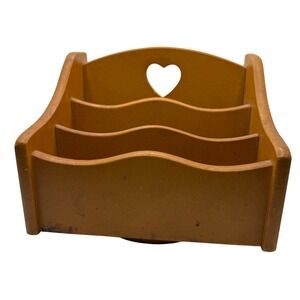Vintage Pressed Wood Mail Holder Desk Organizer for Stationary or Mail Turntable